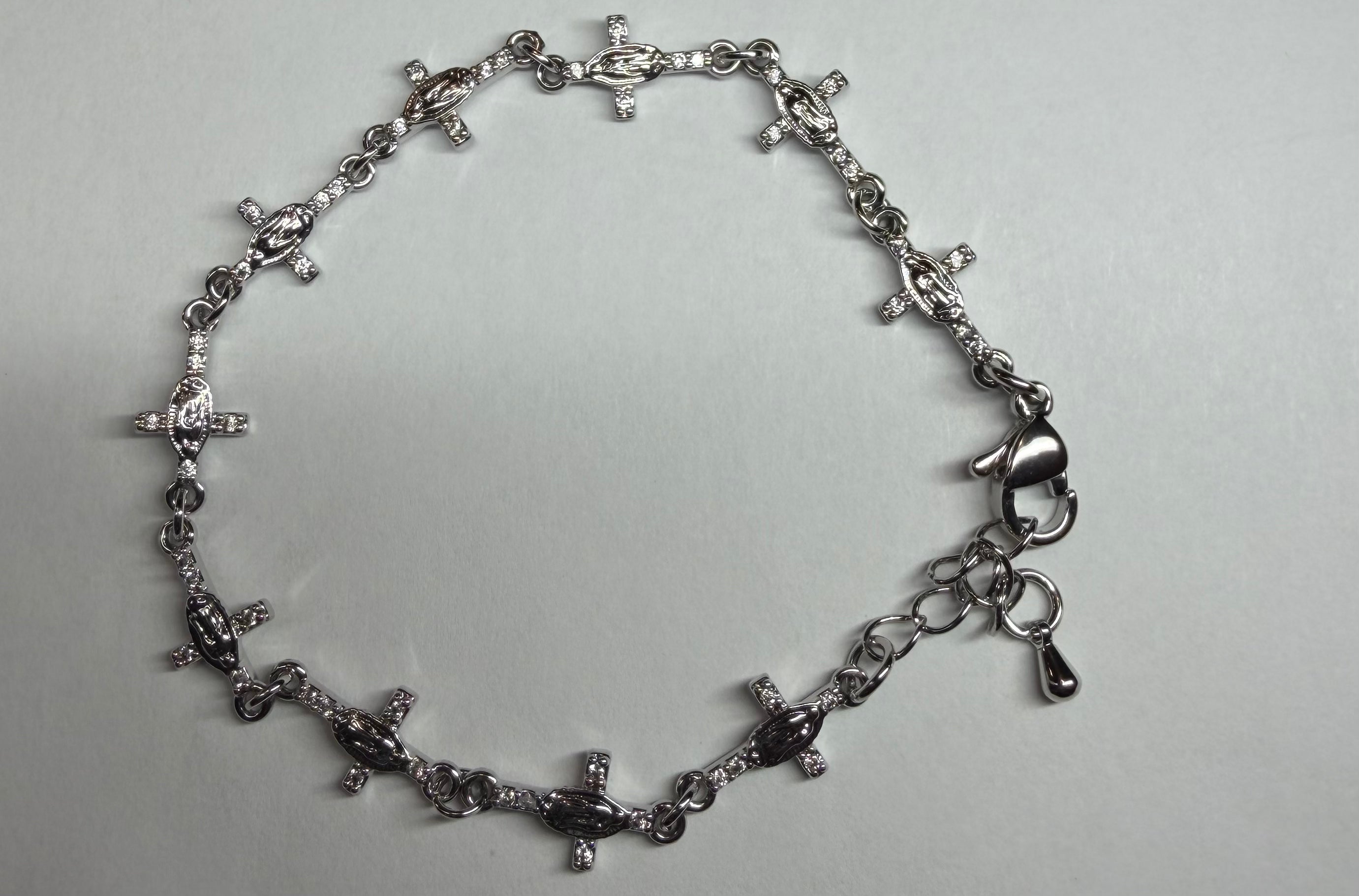 Virgin Mary Silver Bracelet