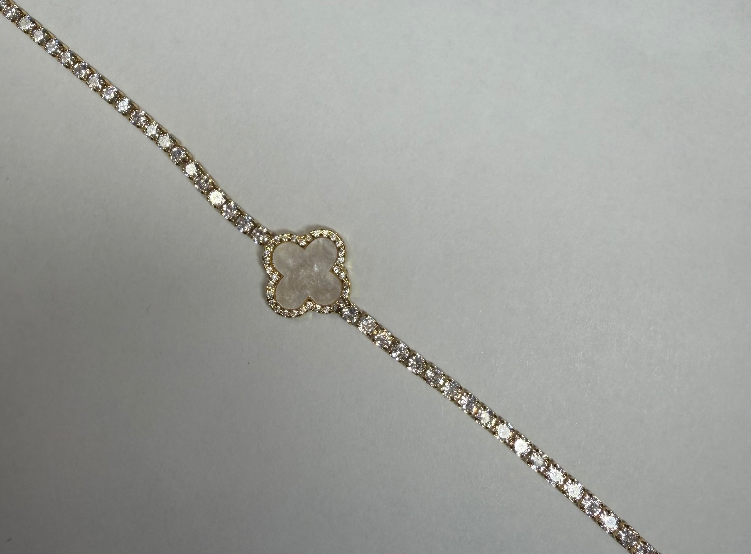 Golden Clover Tennis Bracelet