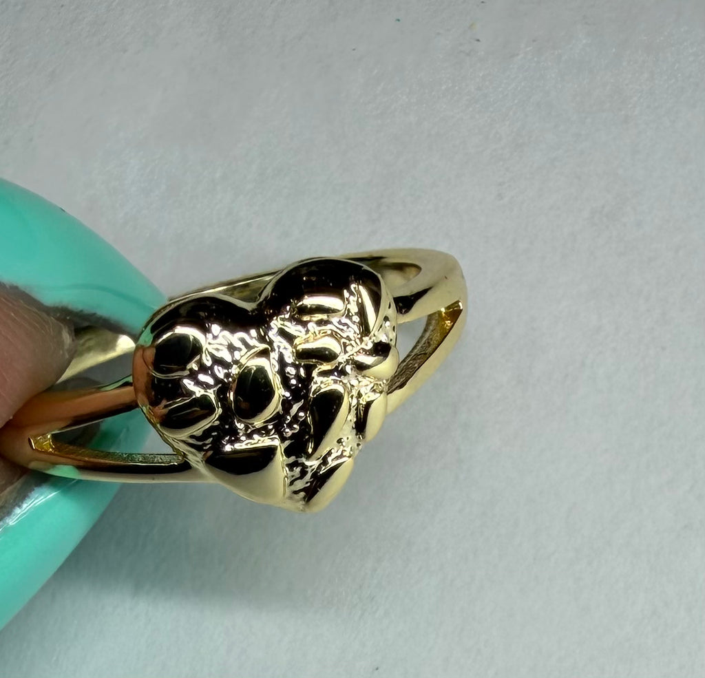 Gold Luxe Nugget Heart Ring