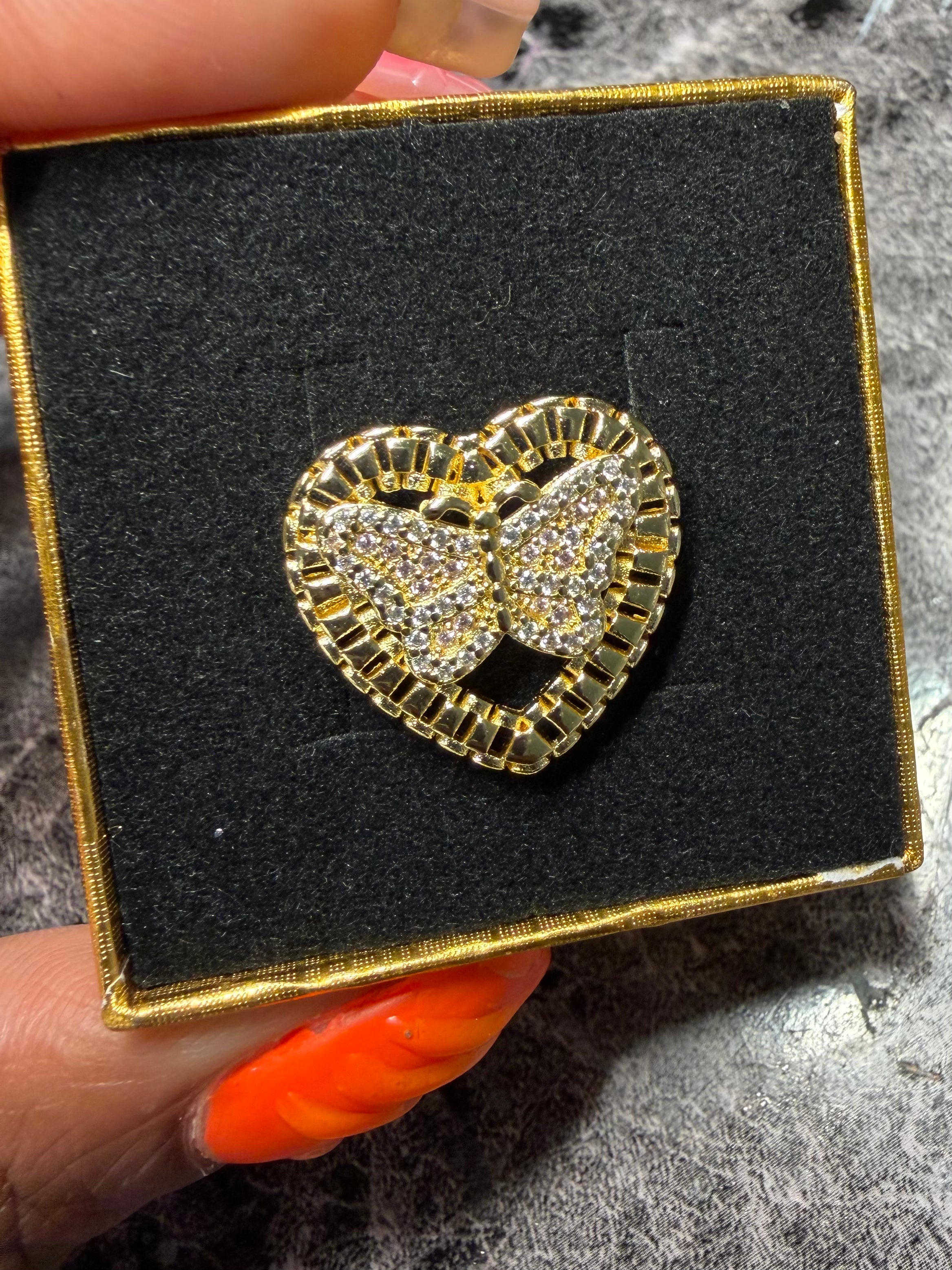 Heart Butterfly Rolex Ring