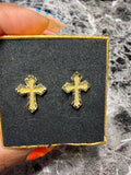 Gold Cross Earrings