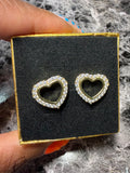 Diamond Open Heart Earrings
