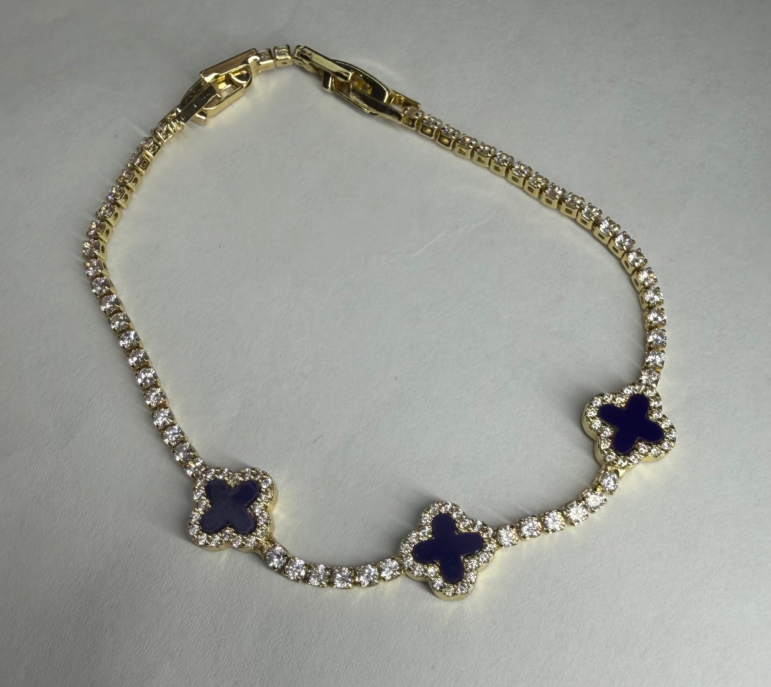 Sapphire Clover Tennis Bracelet