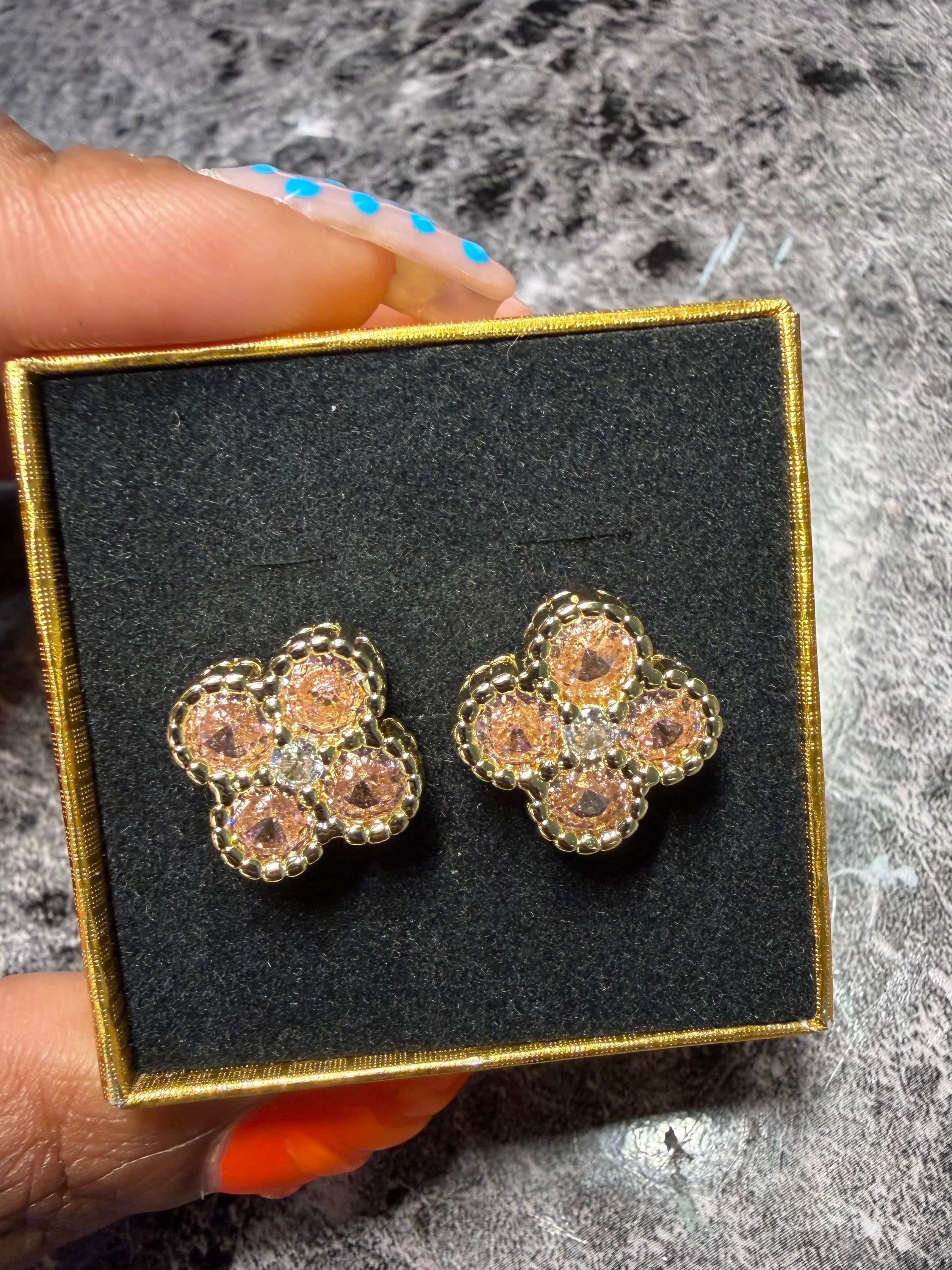 Pink Flower Earrings