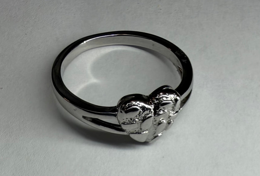 Silver Luxe Nugget Heart Ring