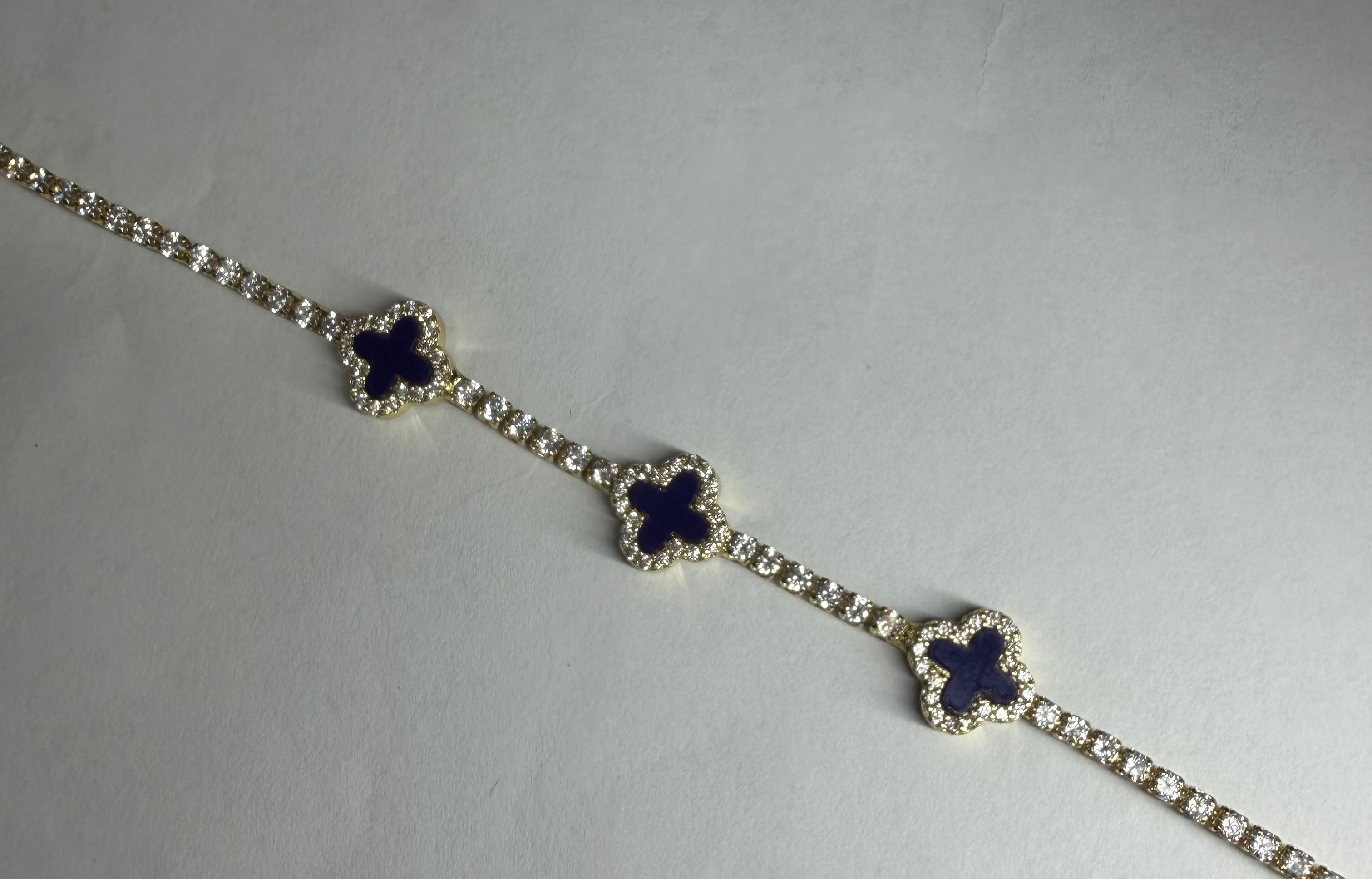 Sapphire Clover Tennis Bracelet