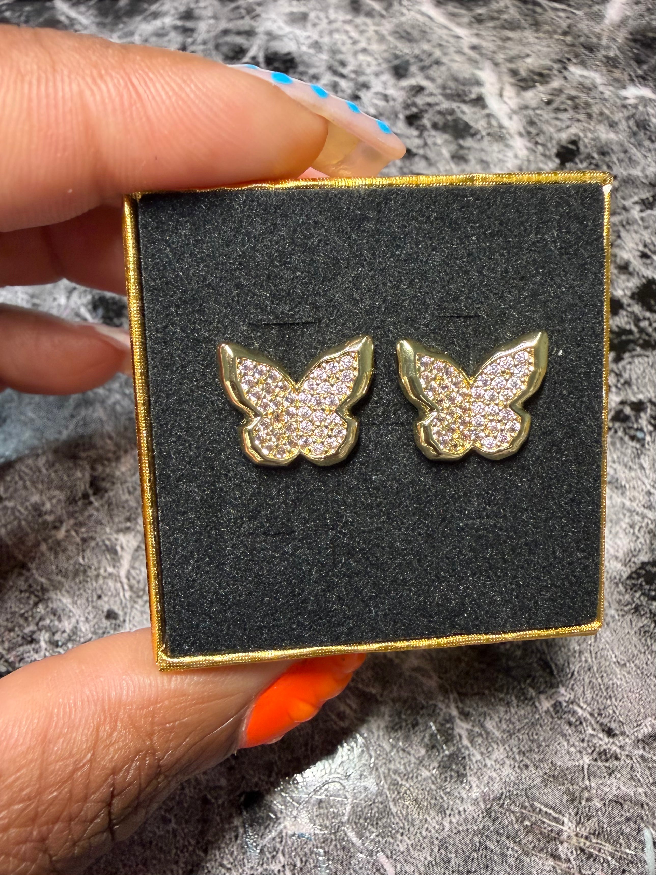 Diamond Butterfly Earrings