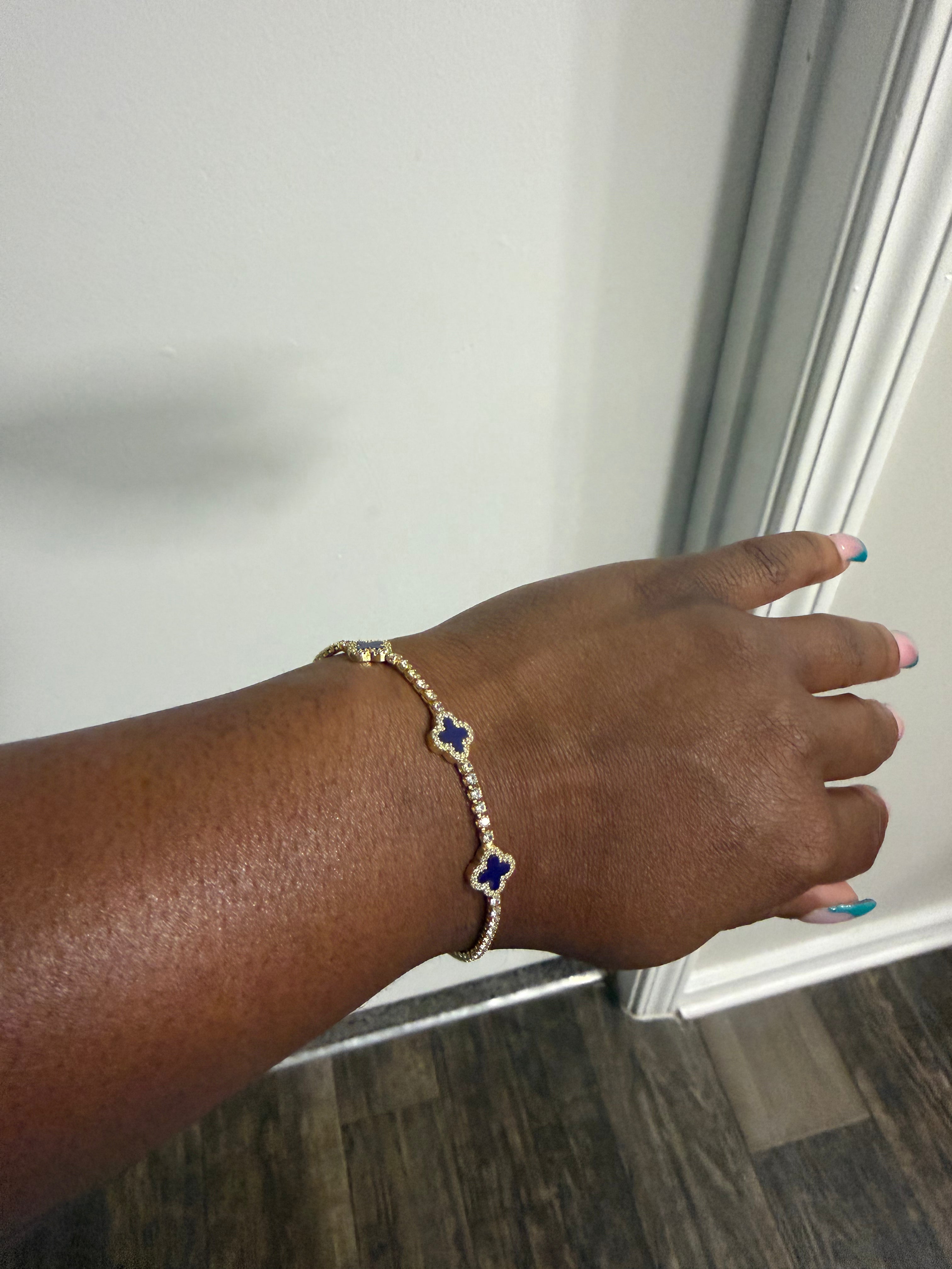 Sapphire Clover Tennis Bracelet