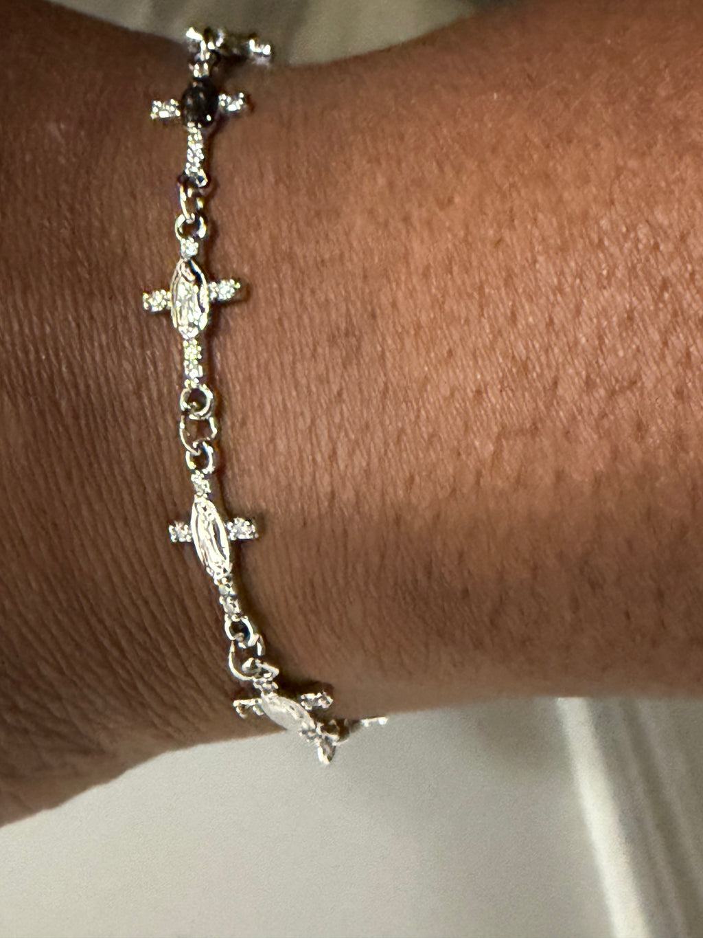 Virgin Mary Silver Bracelet