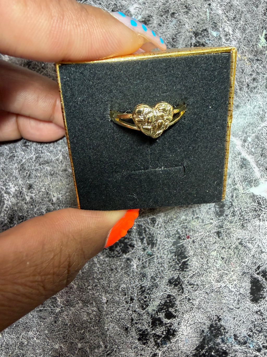Gold Luxe Nugget Heart Ring