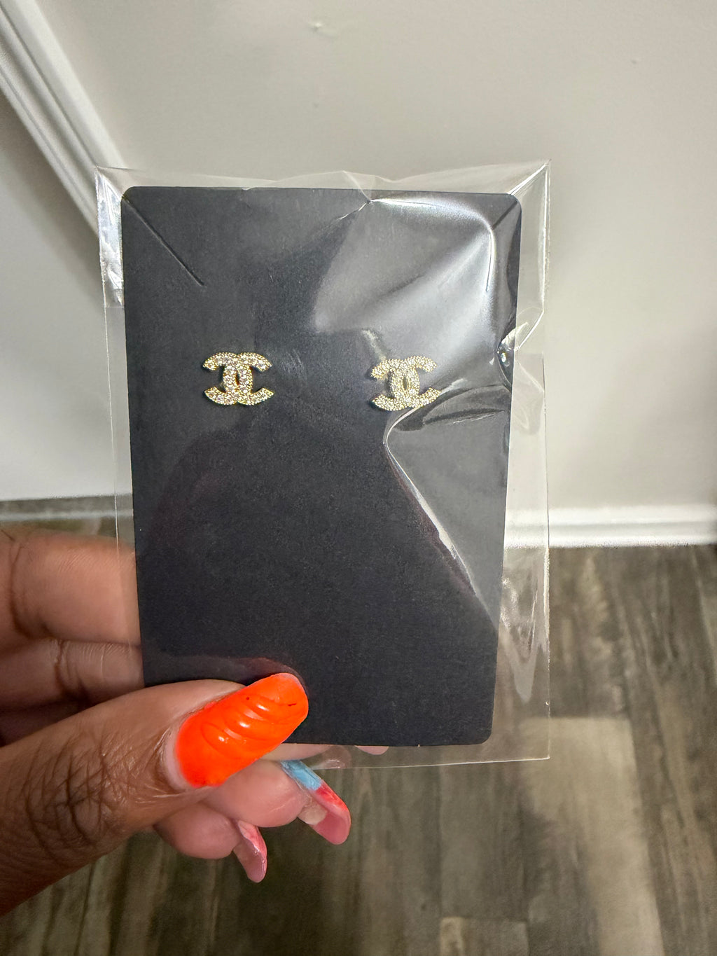 Small Double "C" Stud Earrings