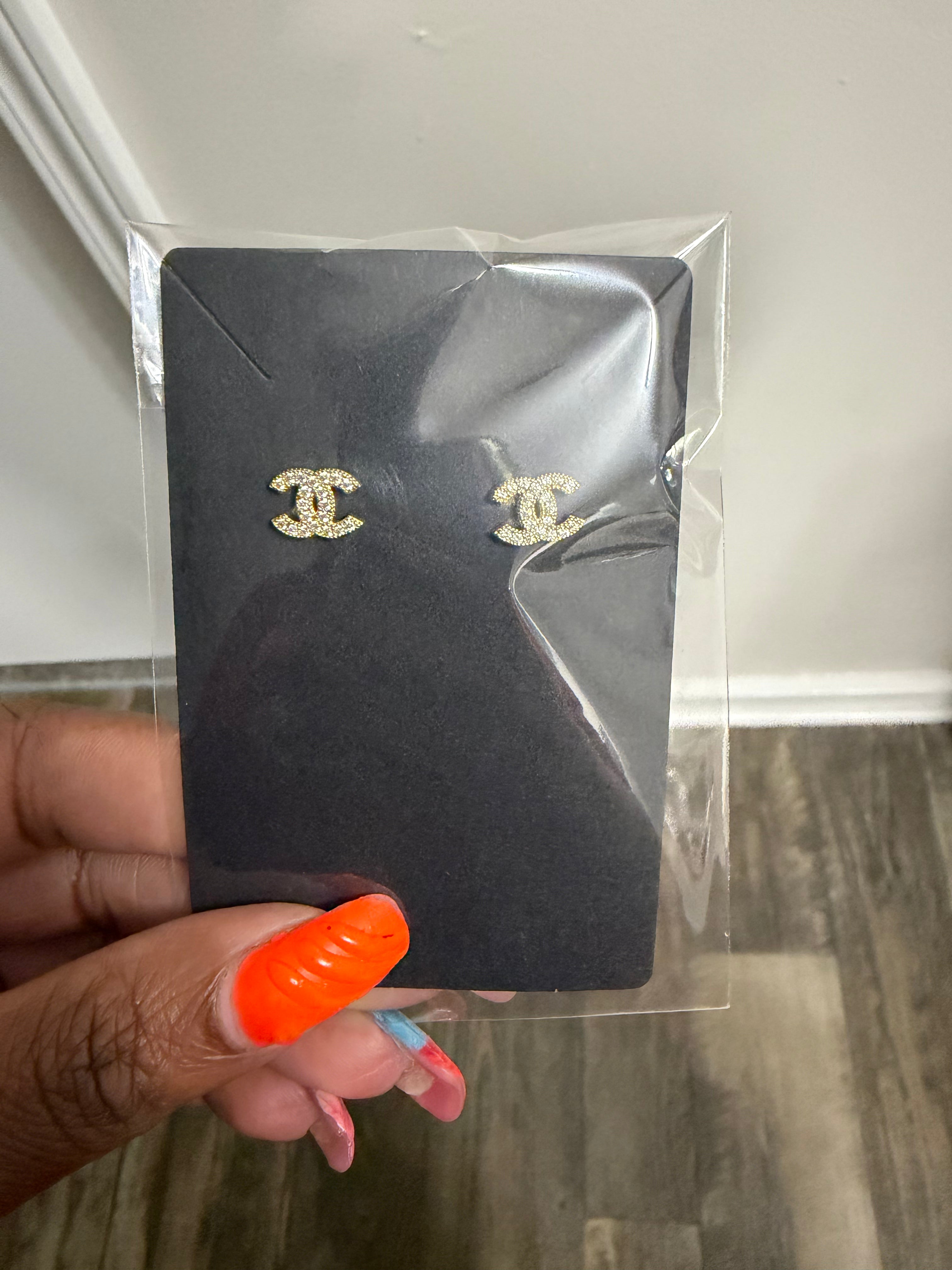 Small Double "C" Stud Earrings